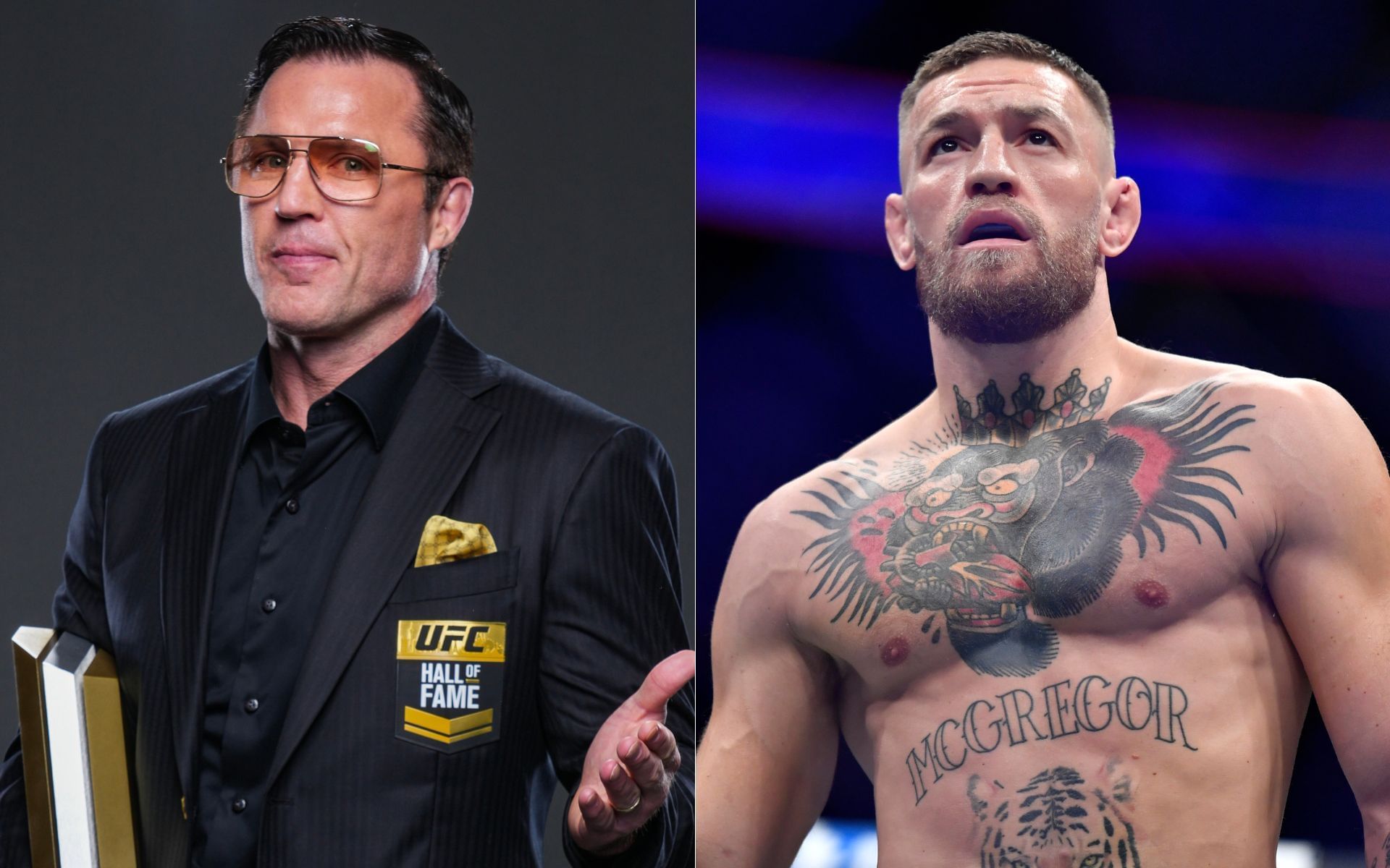 Chael Sonnen (left) floats former interim champion as Conor McGregor (left) opponent for potential MMA return. [Images courtesy: Getty Images]
