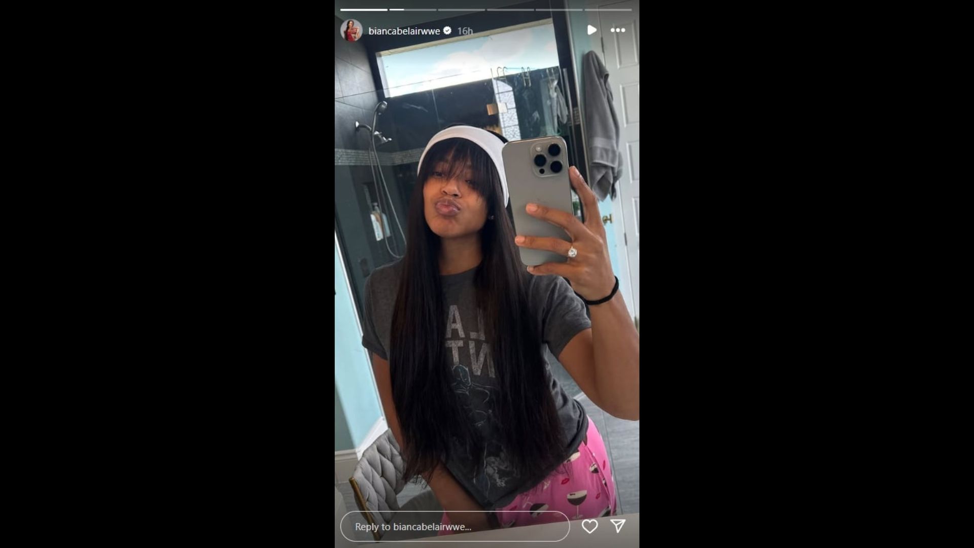 WWE star Bianca Belair (Image via her Instagram story)