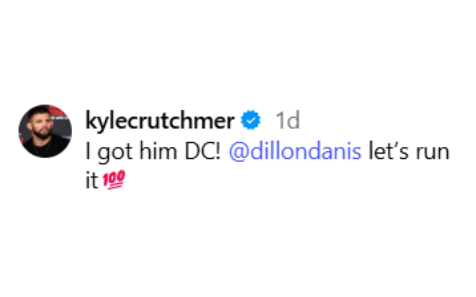 Screenshot of Kyle Crutchmer&#039;s Instagram post