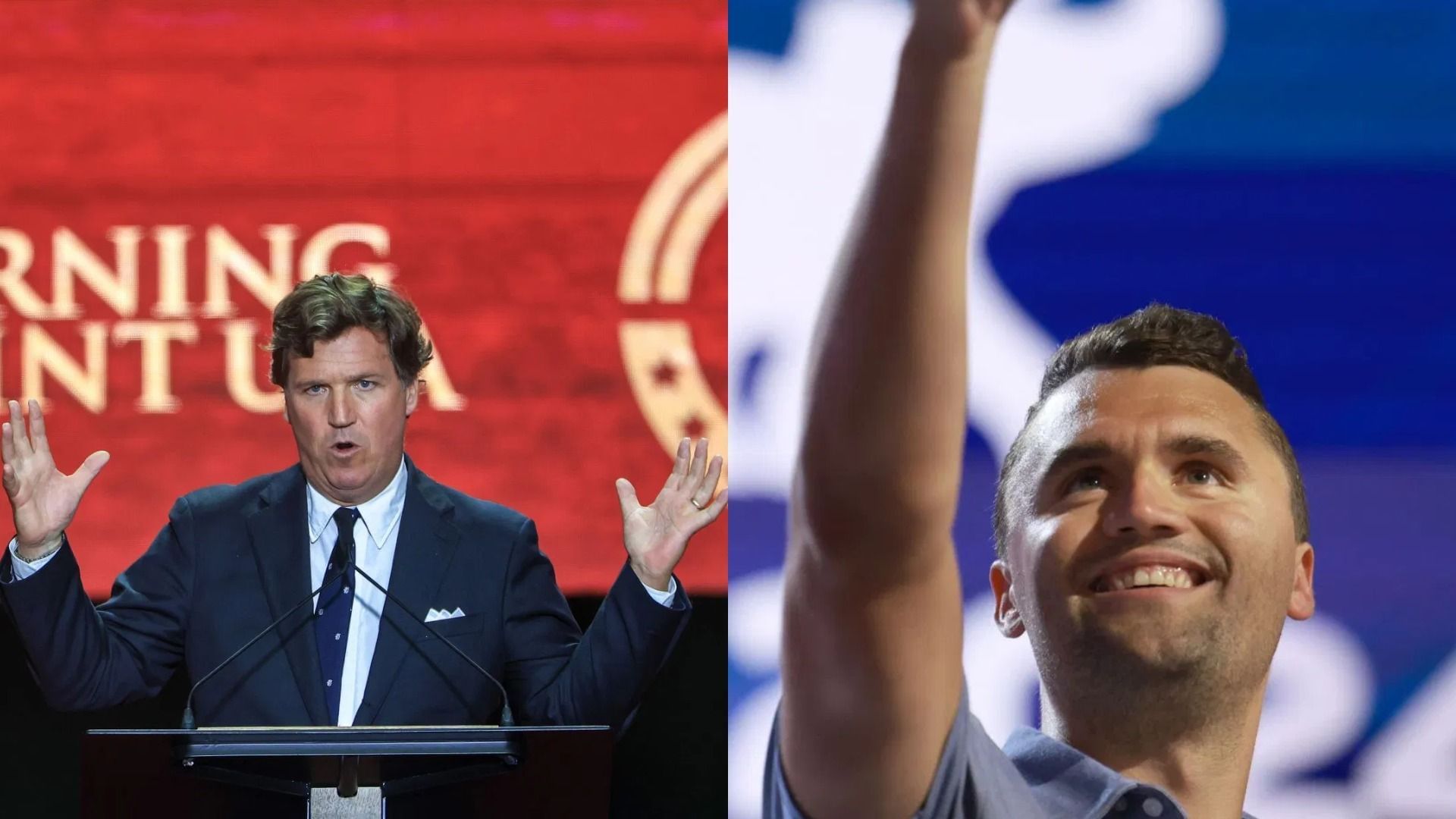 Tucker Carlson and Charlie Kirk (Image via Getty)