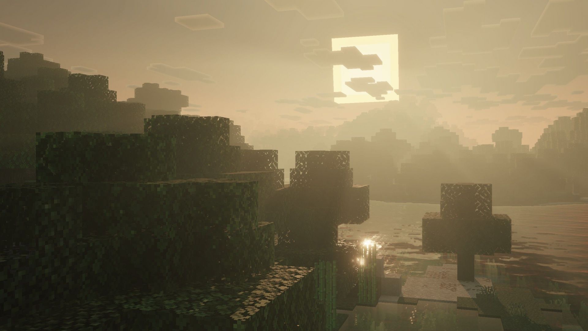 Dark Visuals is a great visual pack compatible with Vibrant Visuals (Image via Sportskeeda Gaming || Mojang Studios)