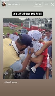 Still taken from Jon Rahm’s Instagram story _ Image Source: Instagram/@jonrahm