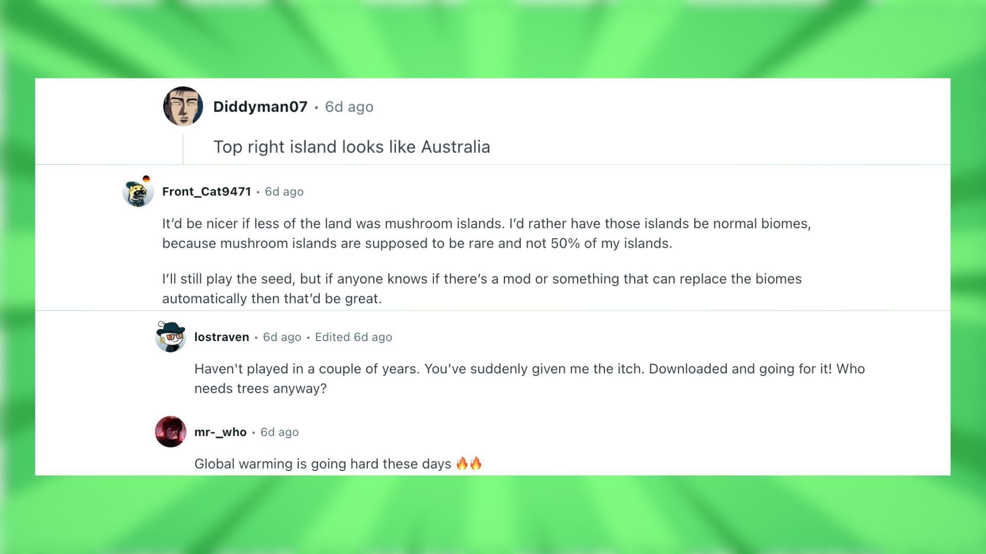 Redditors react to the massive ocean world (Image via Mojang Studios)