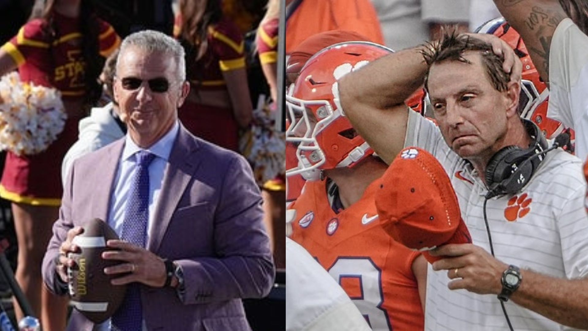Former national champion coach Urban Meyer (left) and Clemson coach Dabo Swinney (right) (Image Source: IMAGN)