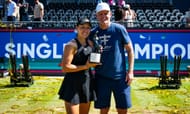 Jessica Pegula with her coach Mark Knowles at the Bad Homburg Open in Germany (Photo by Getty Images)