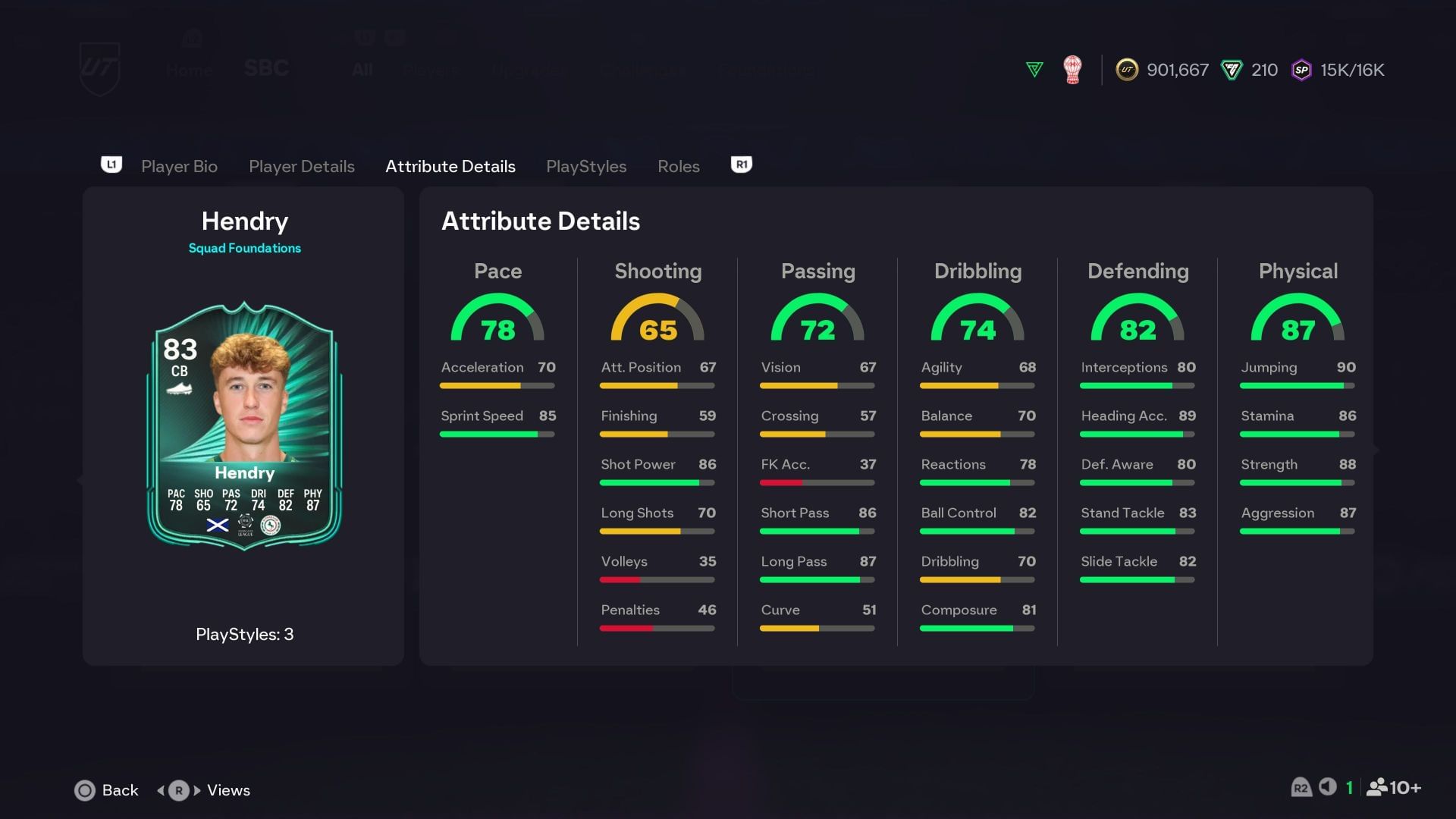 The stats (Image via EA Sports)