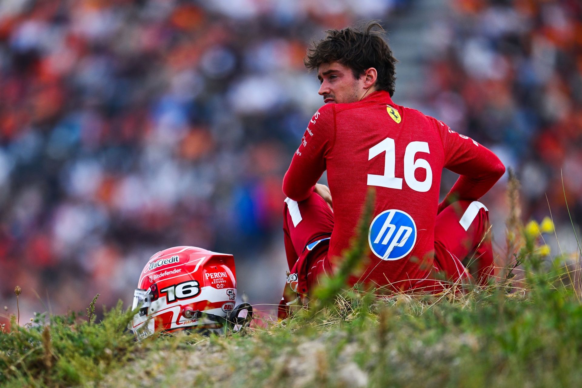 Charles Leclerc after his race ended - Grand Prix of Netherlands - Source: Getty