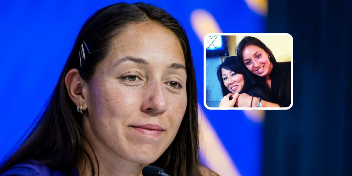 Jessica Pegula (background, Source: Getty), Pegula with mother Kim (inset, Source: Instagram/jpegula) 