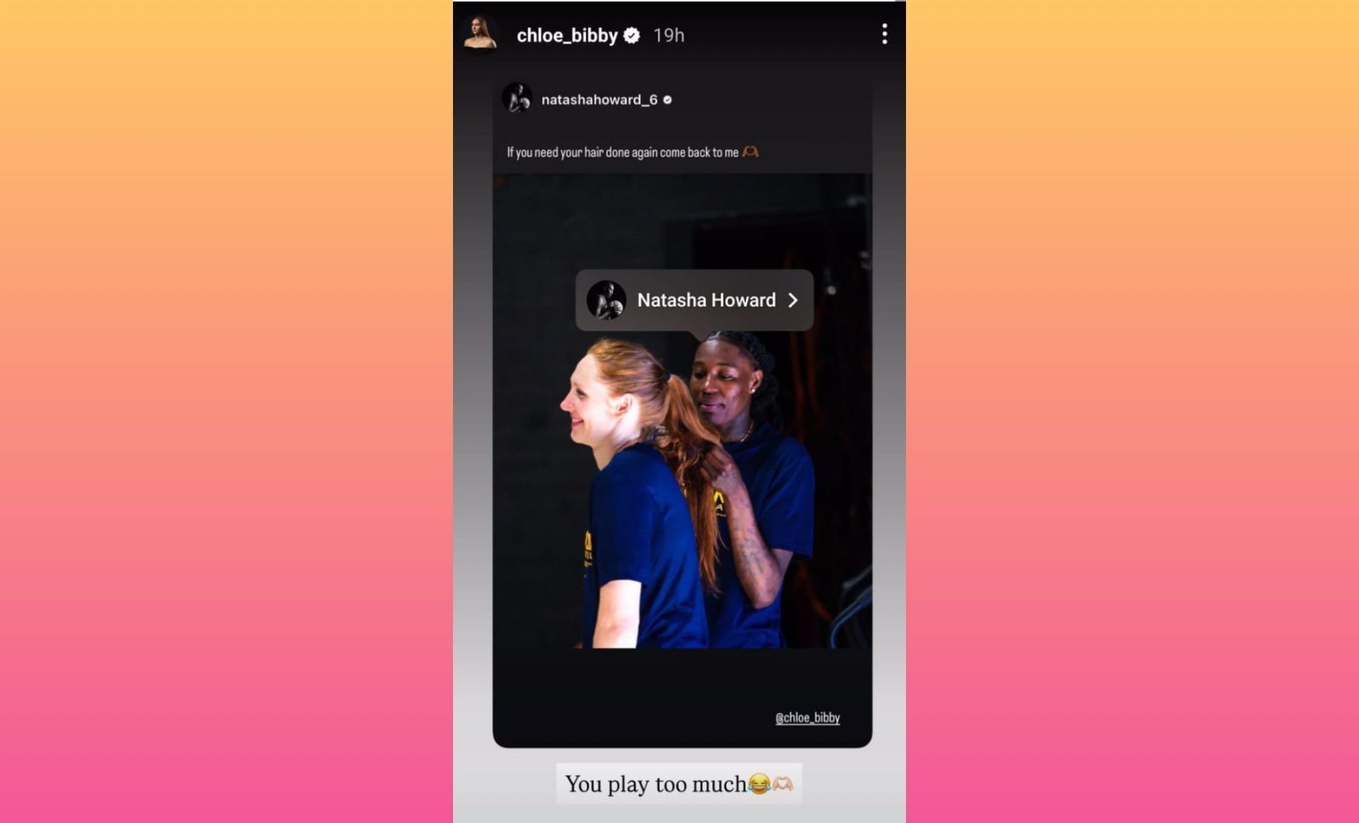 Chloe Bibby&#039;s IG story (via @chloe_bibby/Instagram)