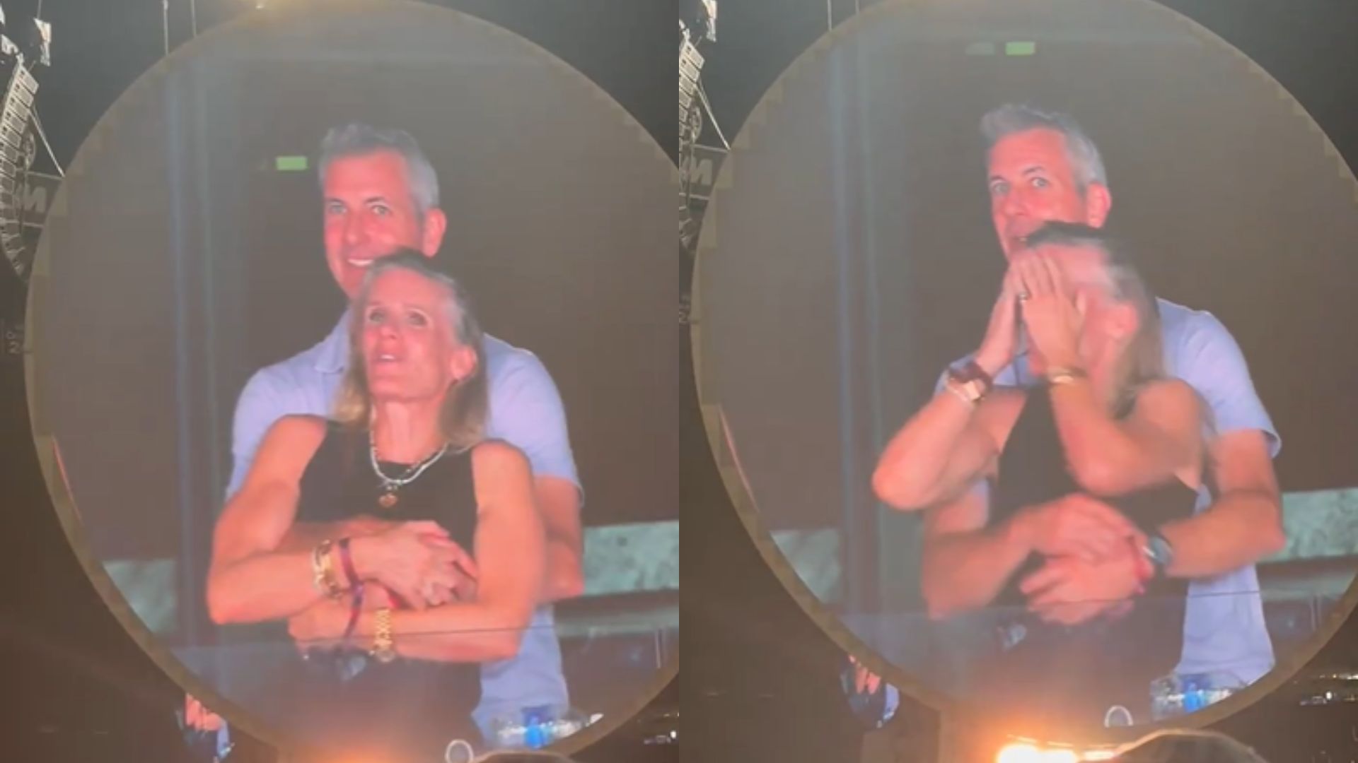 Screenshots of Andy Byron and Kristin Cabot caught on Coldplay