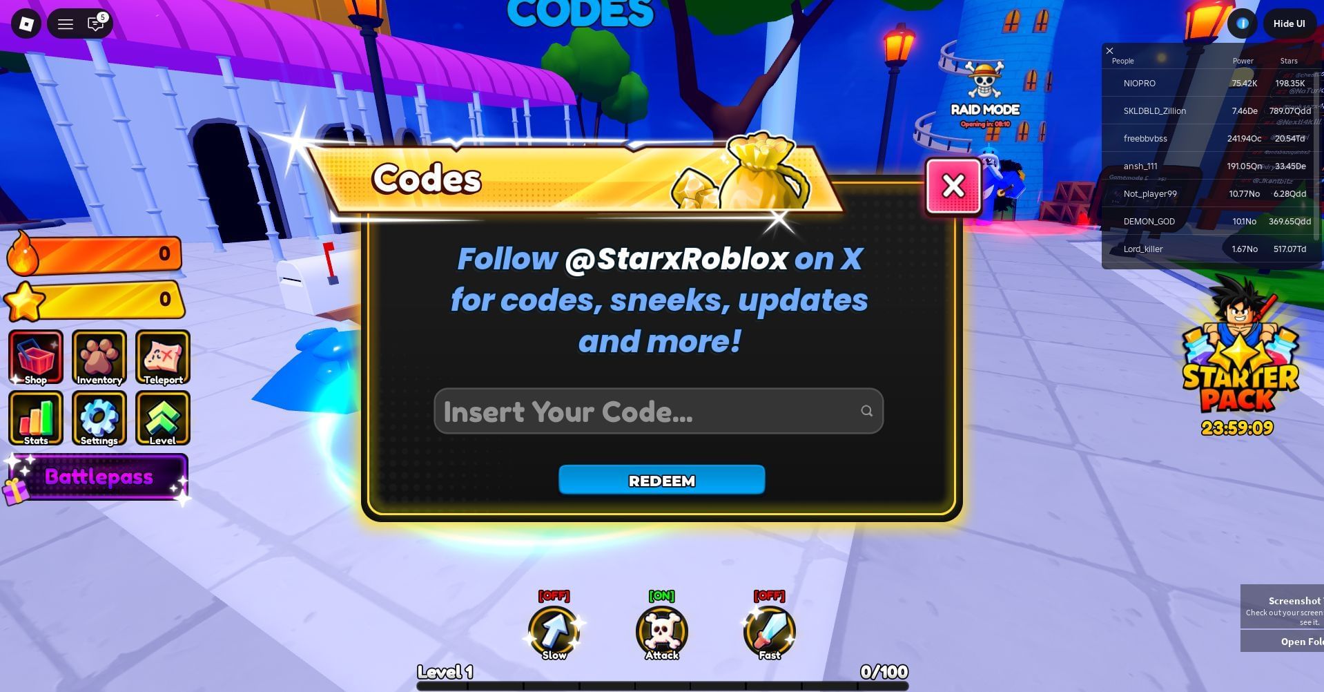 Redeem the code here (Image via Roblox)