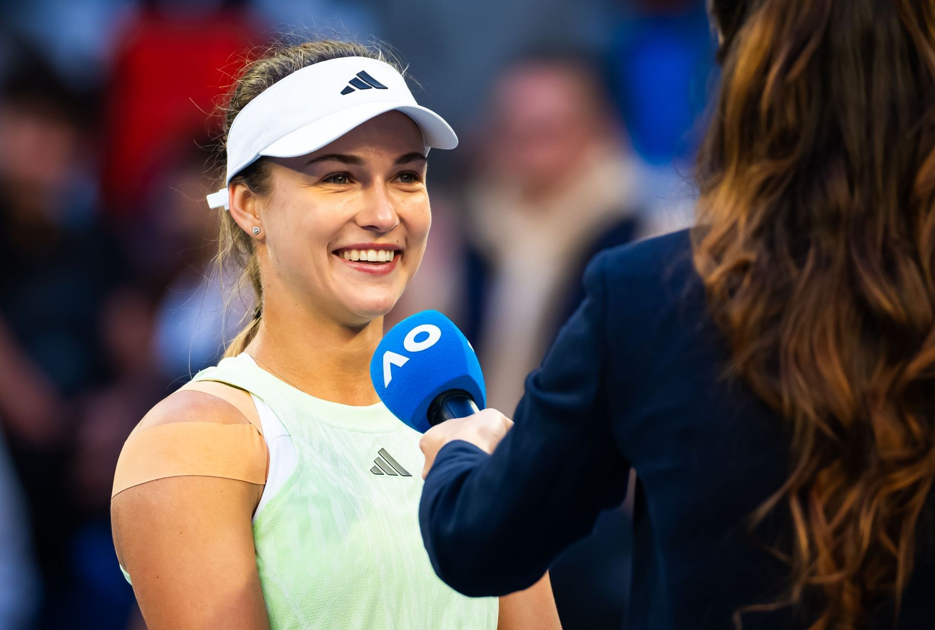 Kalinskaya during an interview on tour - Day 9 - Source: Getty
