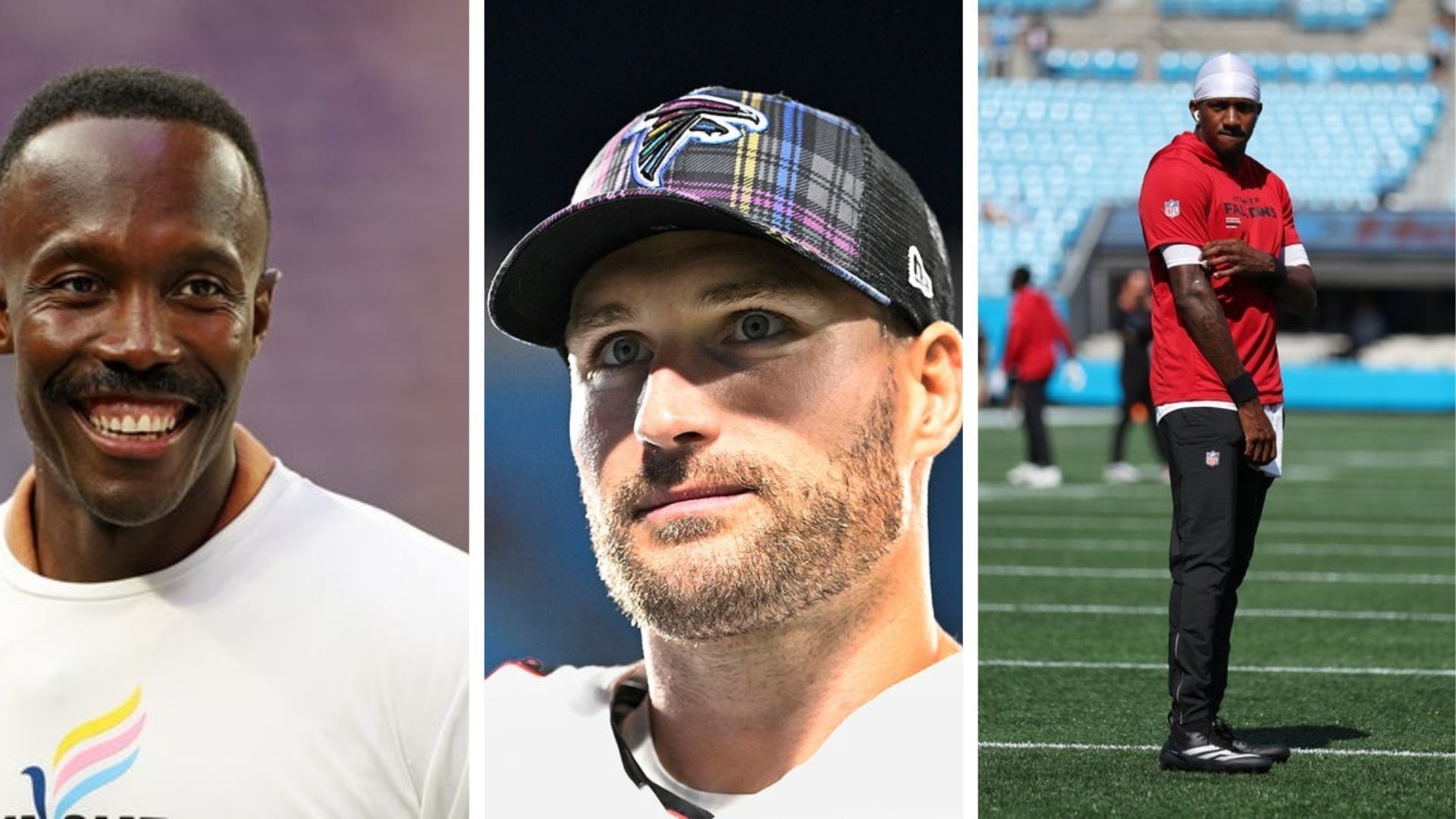 Raheem Morris, Kirk Cousins, and Michael Penix Jr.