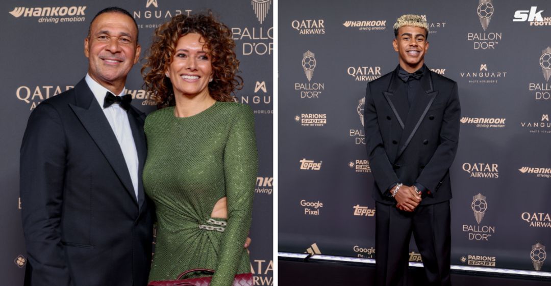 Ruud Gullit handed Lamine Yamal his 2025 Kopa Trophy 