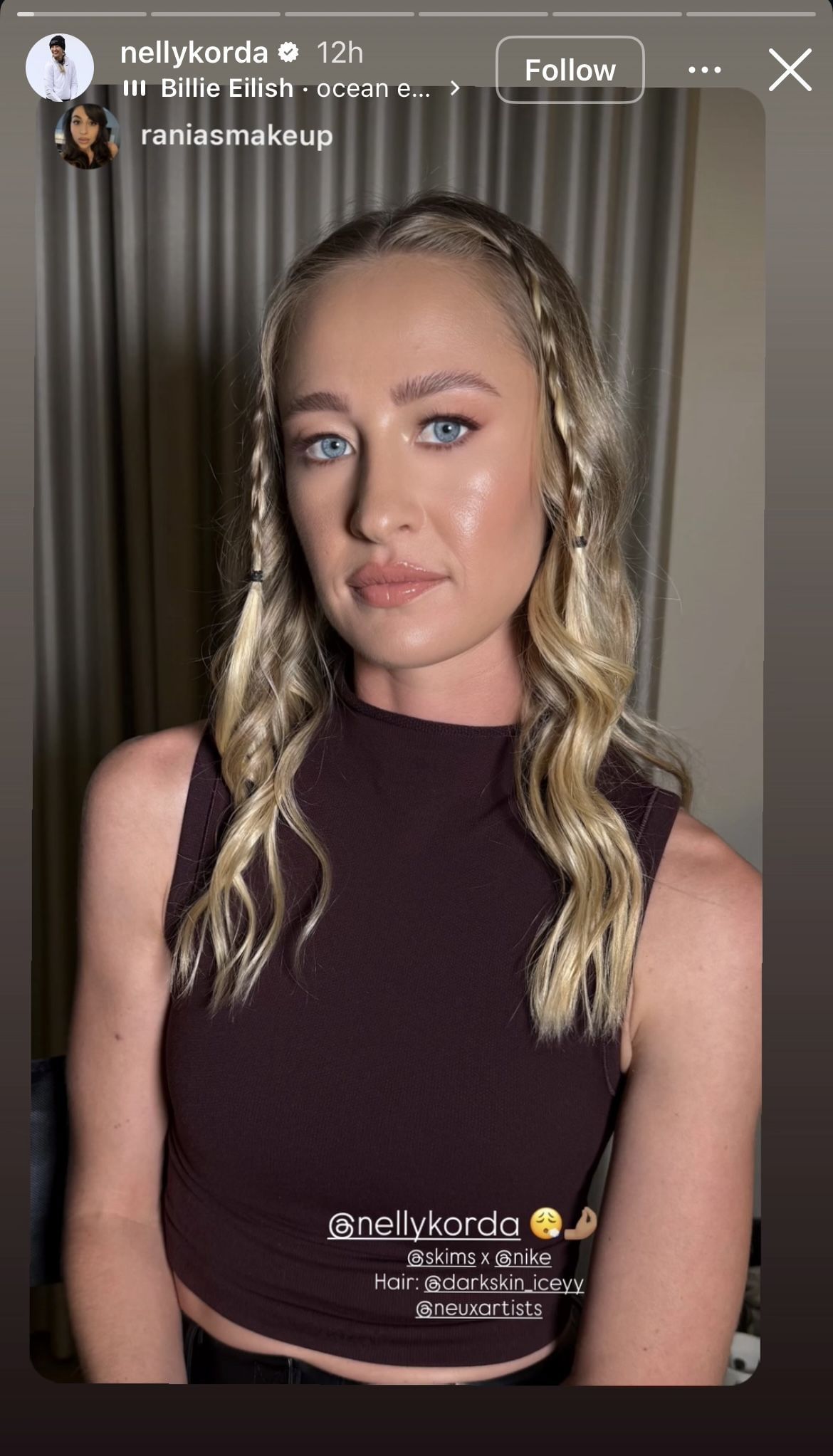 Image via Korda&rsquo;s Instagram story _ Source: Instagram/@nellykorda