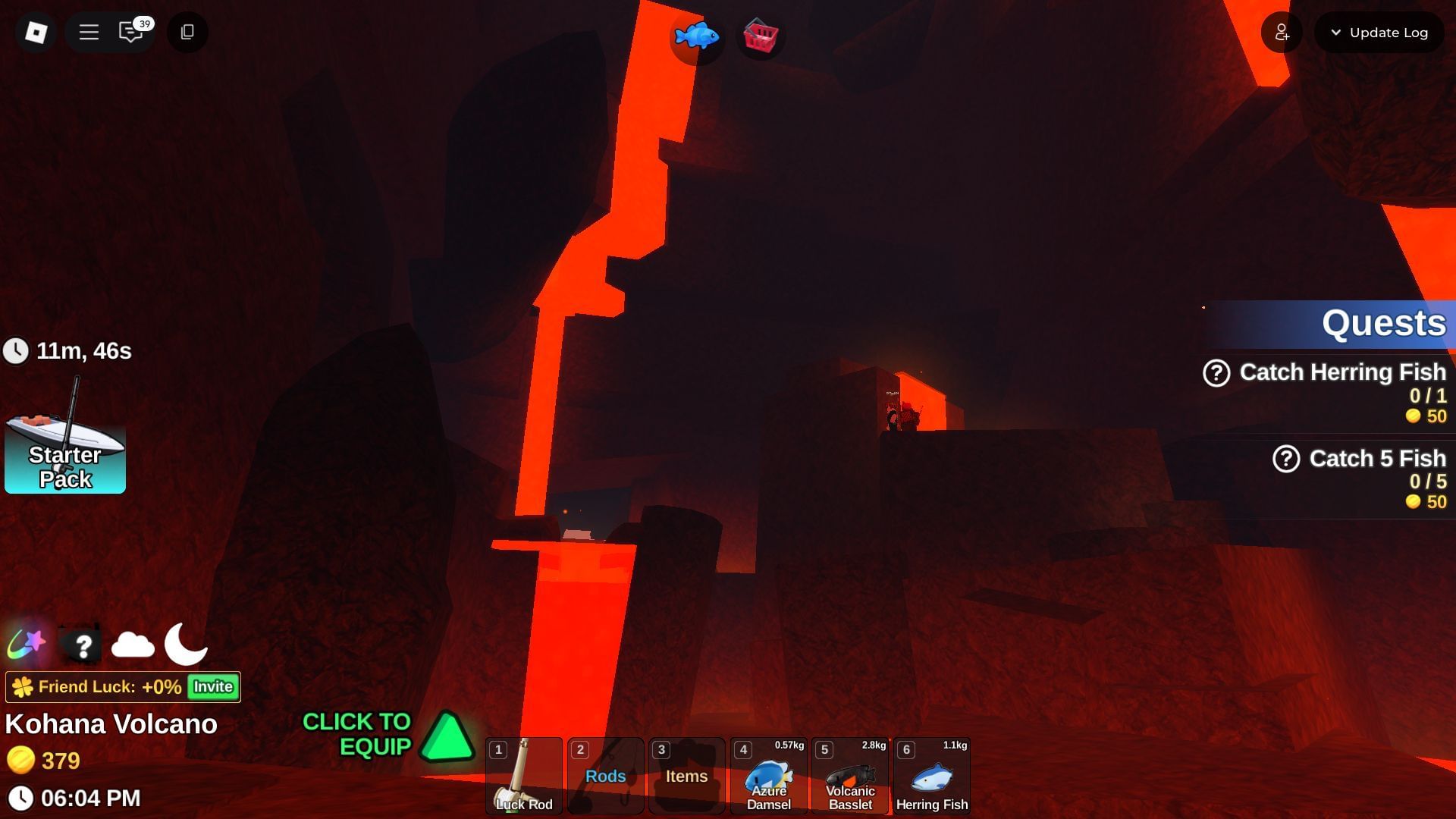 The Magma Shark is only found in Kohana Volcano (Image via Roblox)