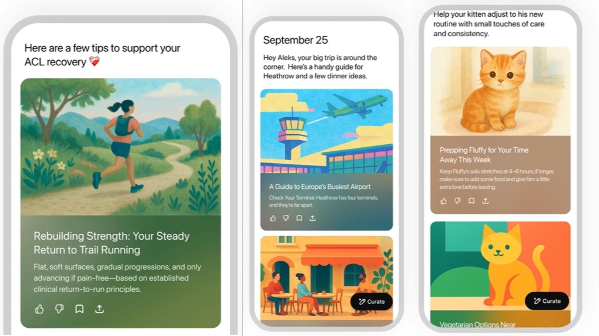 A glimpse at suggestions by Pulse (Image via YouTube/ @OpenAI)
