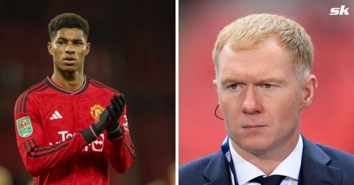 Marcus Rashford (left) and Paul Scholes - both pics GETTY