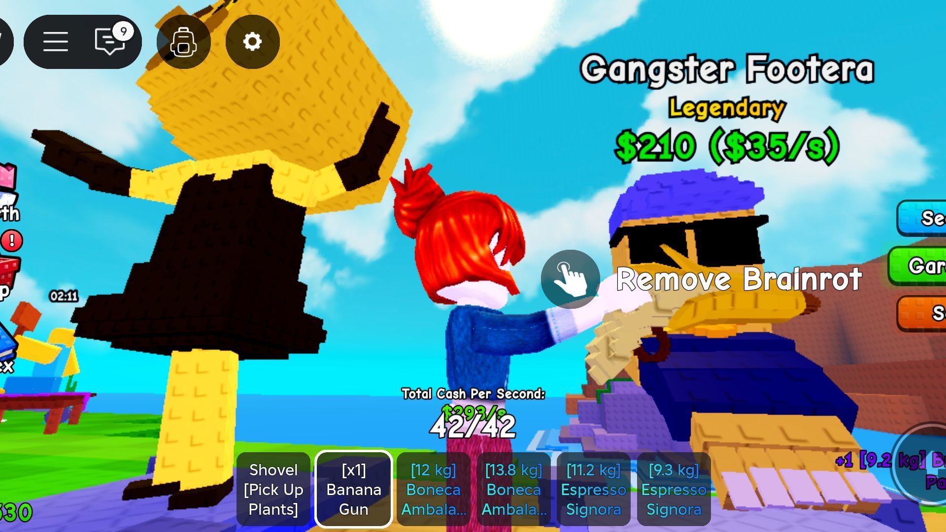 Holding the Banana Gun (Image via Roblox)