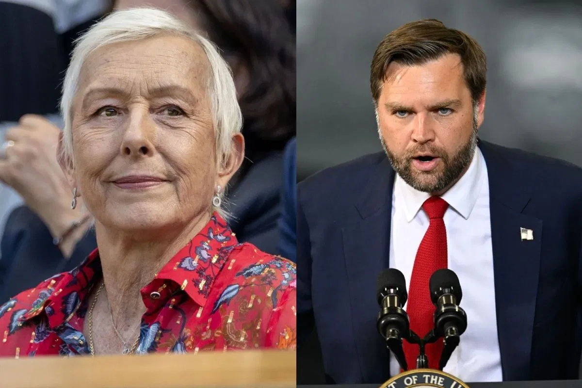 Martina Navratilova and JD Vance - Source: Getty