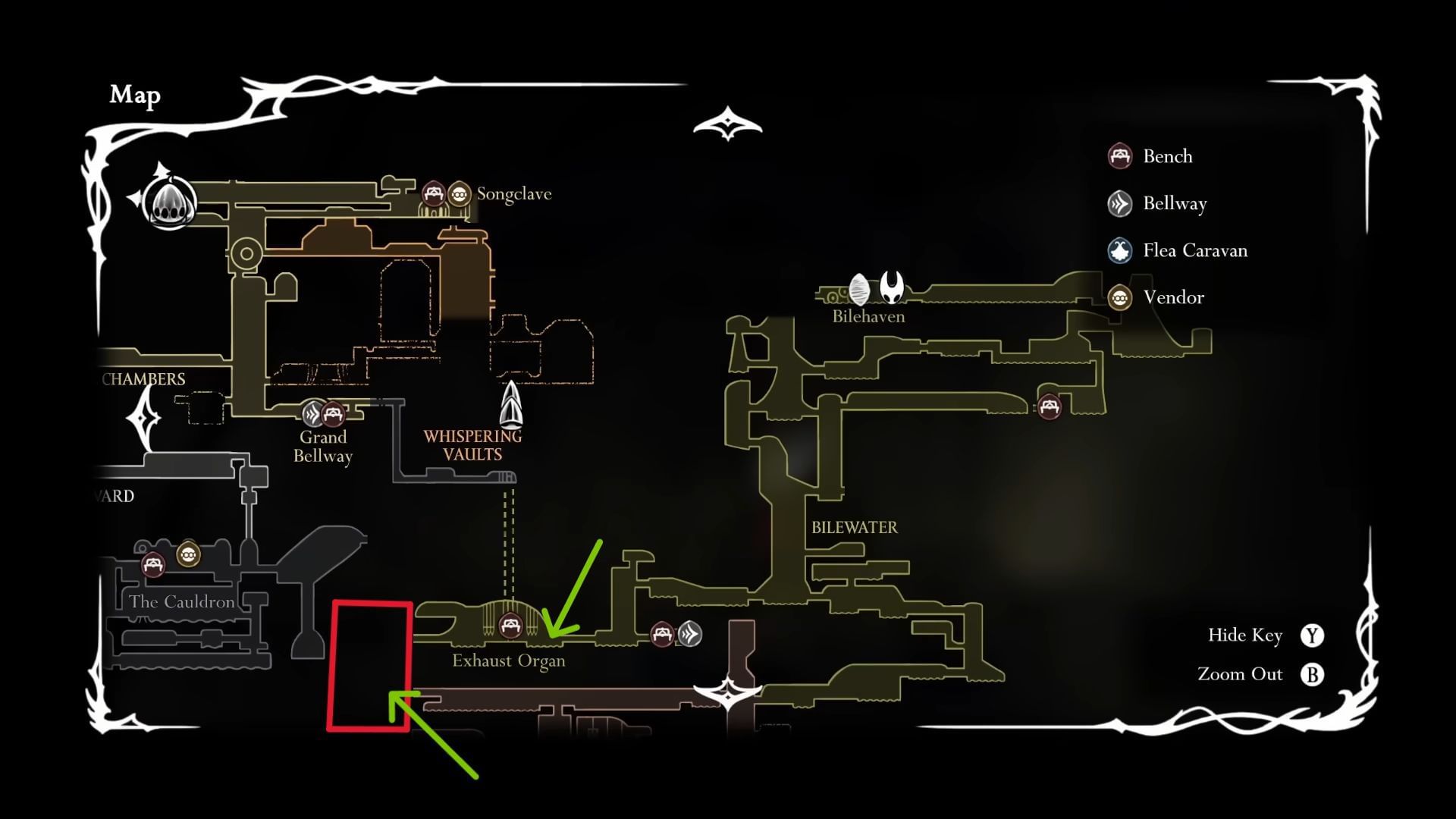 Location for the Mist in Hollow Knight Silksong (Image via Team Cherry || YouTube@/Kibbles Gaming)