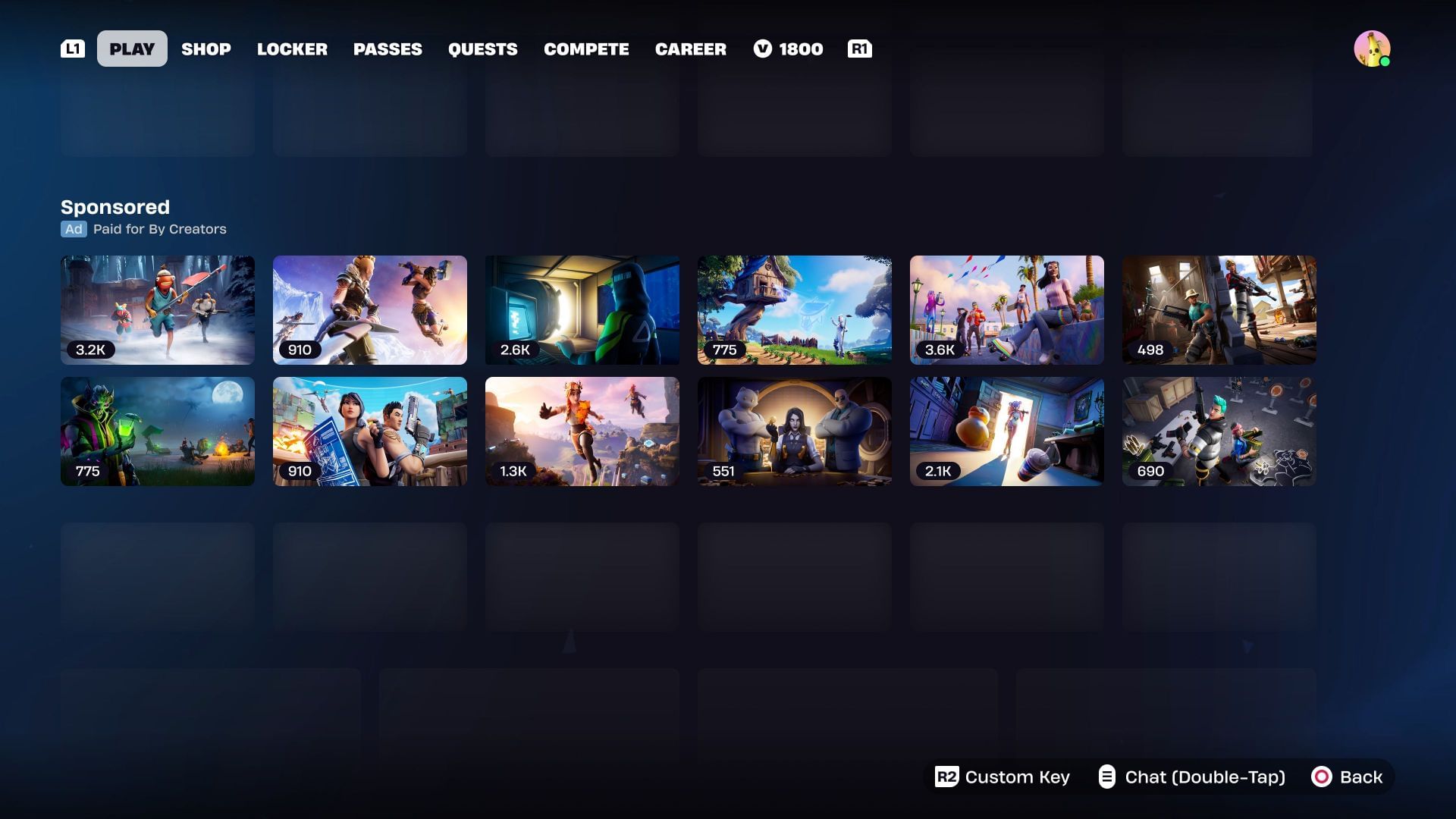 Sponsored Row UI concept (Image via Epic Games)
