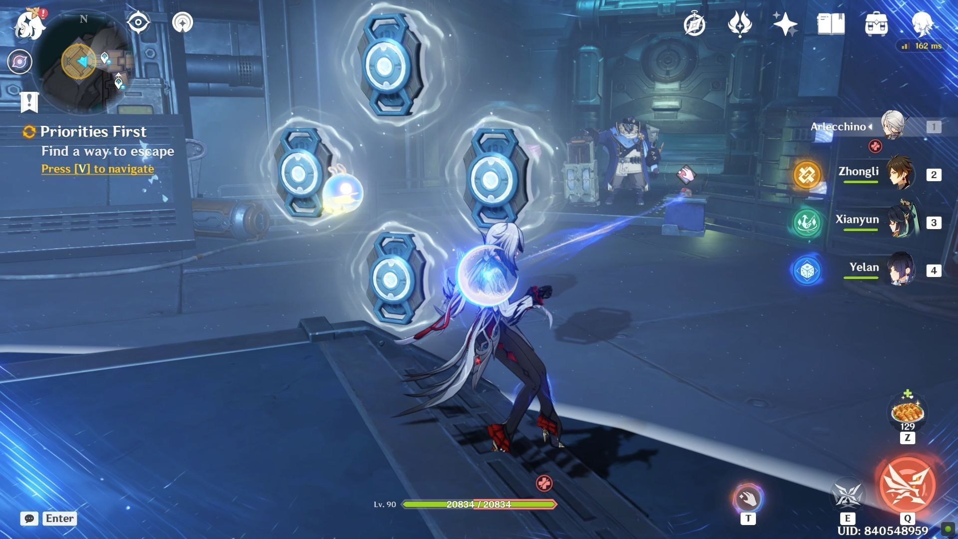 Use the explosive to destroy the barrier (Image via HoYoverse)