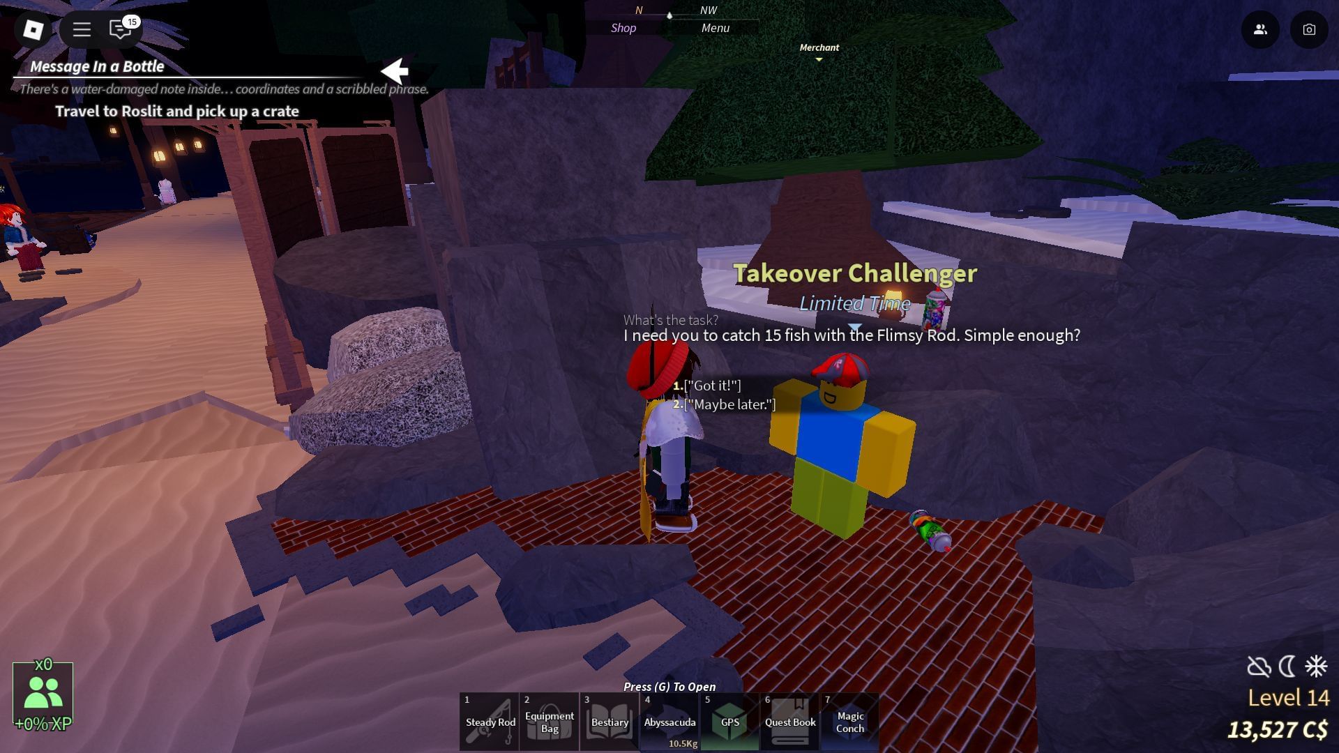 Accepting the first challenge (Image via Roblox)
