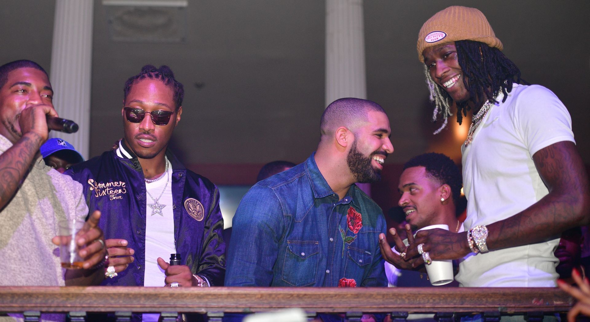 Future, Drake, and Young Thug at Drake &amp; Future Summer Sixteen Concert After-Party (Image via Getty)