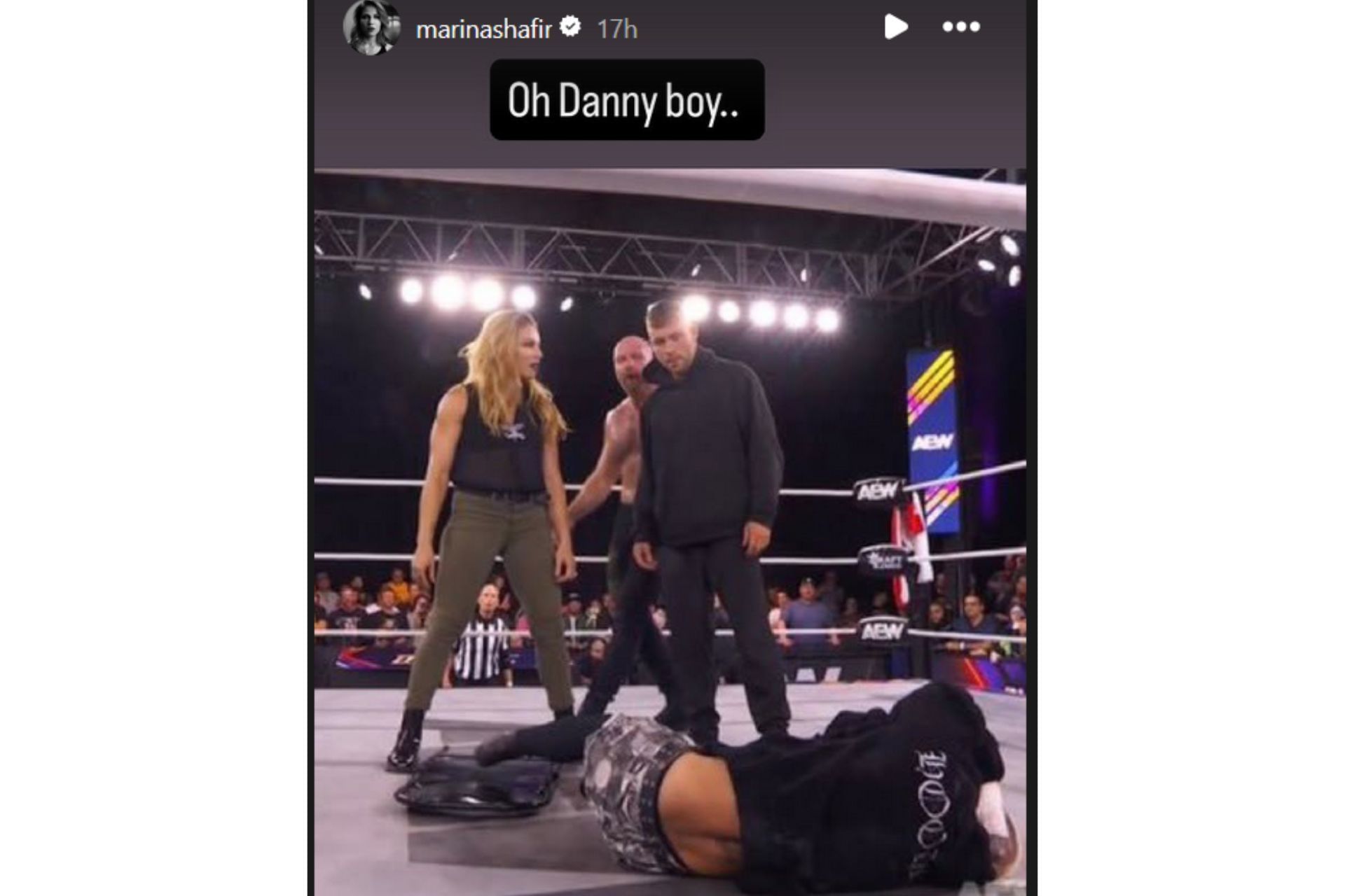 Marina Shafir&#039;s Instagram story after Daniel Garcia turned heel and joined the Death Riders