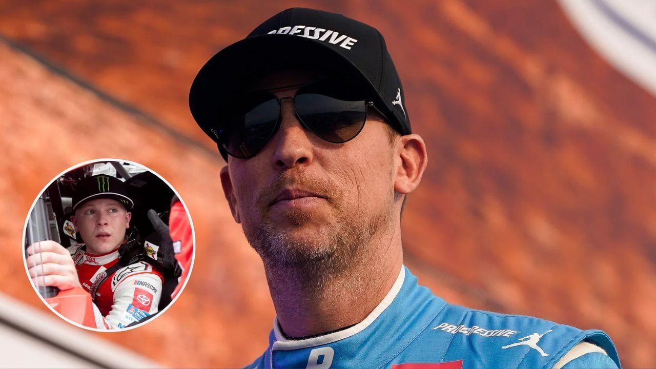Denny Hamlin in &quot;good place&quot; after Joe Gibbs Racing team meetings. Images via Imagn. 