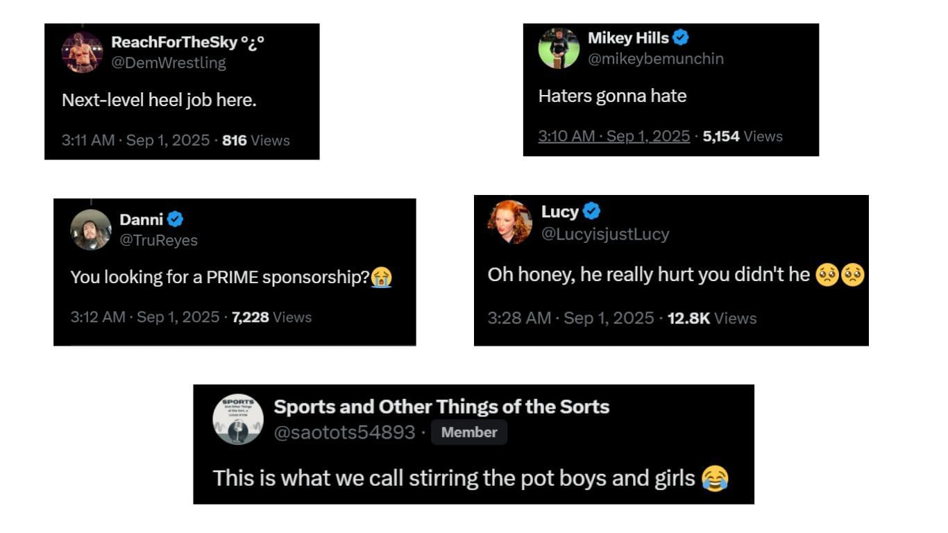 Fan reactions to MJF&#039;s claim [Screenshots taken from X]
