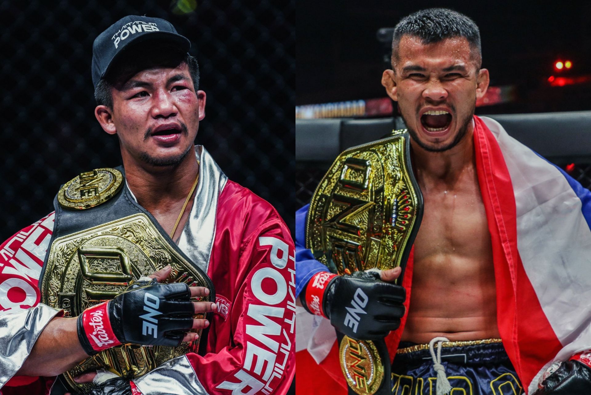 (From left) Rodtang Jitmuangnon and Nong-O Hama clash for gold at ONE 173 in Tokyo. [Images: ONE Championship]