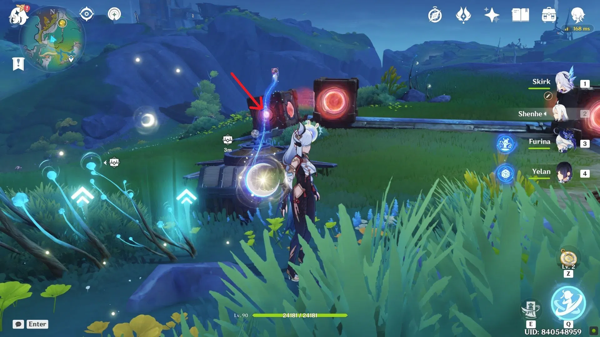 Place the relay mechanism on the crate (Image via HoYoverse)