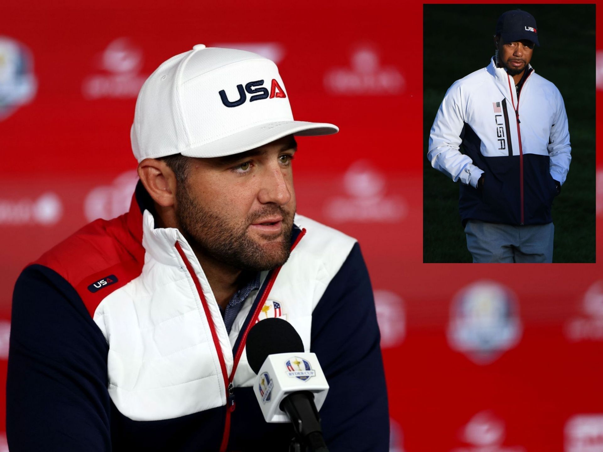Scottie Scheffler and Tiger Woods at Ryder Cup (Images via Getty)