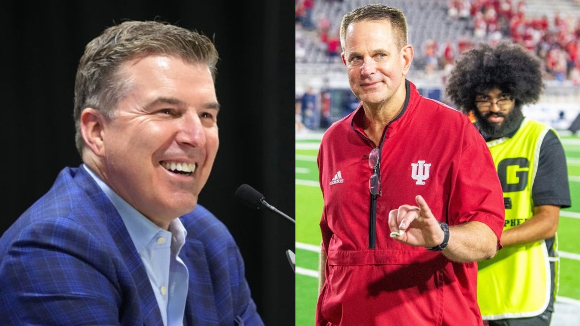 College football analyst Rece Davis (left) and Indiana coach Curt Cignetti (right) (Image Source: IMAGN)