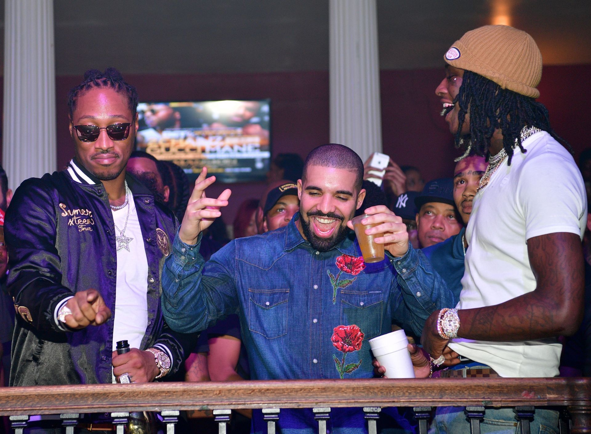 Future, Drake and Young Thug at the Summer Sixteen Concert After-Party (Image via Getty Images)