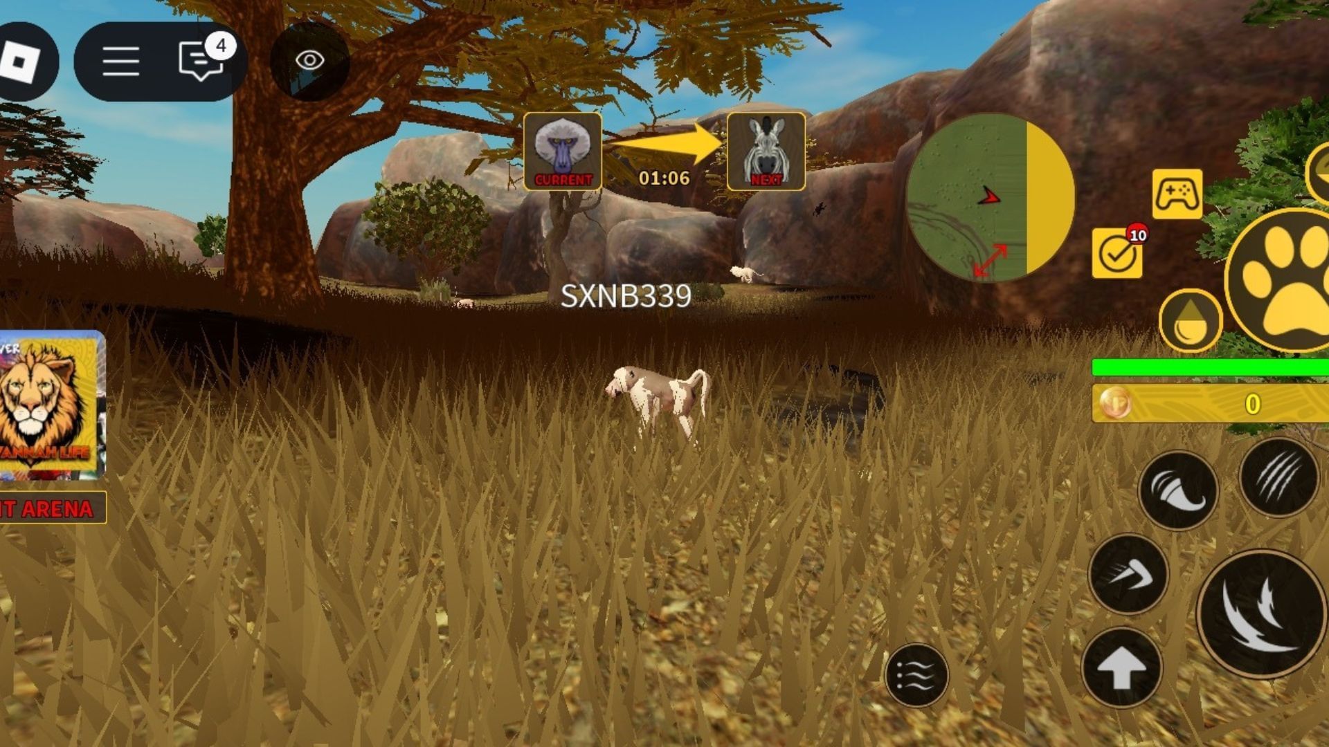 As an in-game animal (Image via Roblox)