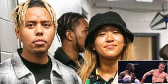 Naomi Osaka's ex-boyfriend Cordae shows off his bling in celebrity appearance at Canelo Alvarez vs Terence Crawford Netflix Live Event