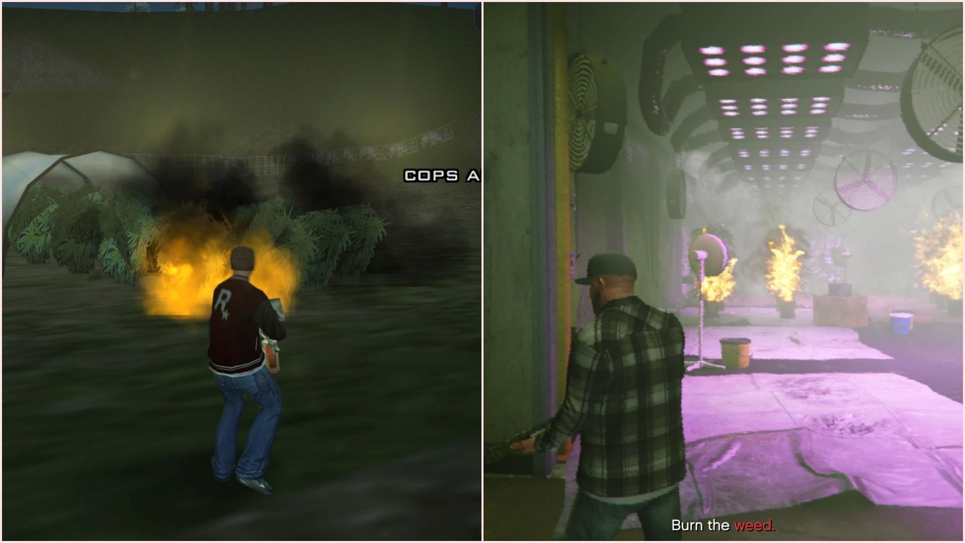Burning weed mission similarity (Image via Rockstar Games // GTA Wiki)