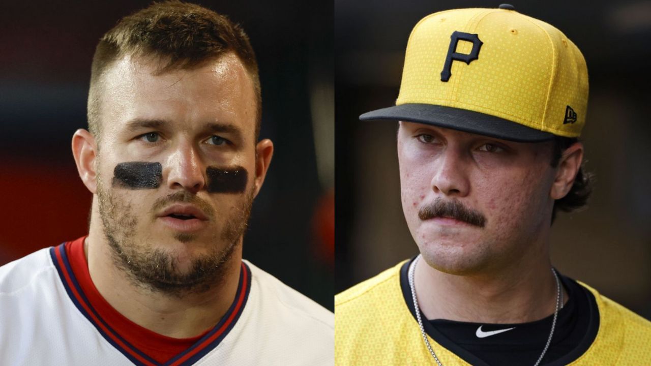 Mike Trout (L), Paul Skenes (R) (Images from - Getty)