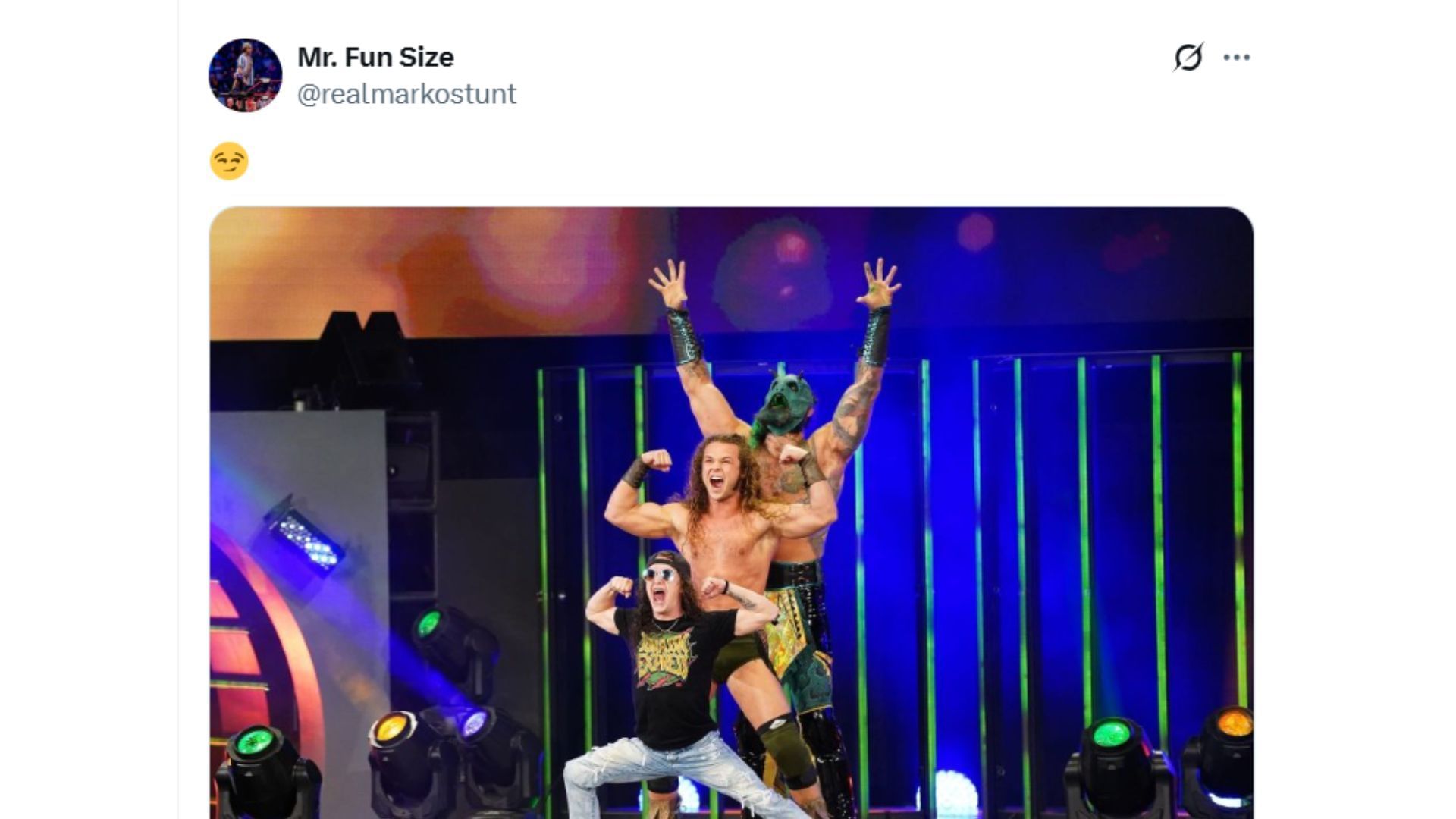 Marko Stunt&#039;s throwback pic alongside Luchasaurus and Jack Perry [Source : Stunt&#039;s X profile]