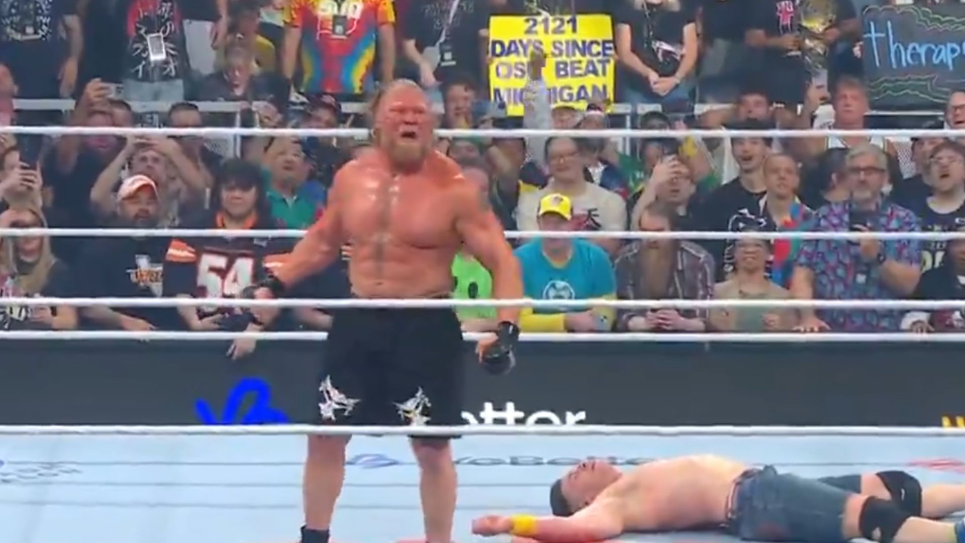 Brock Lesnar and John Cena at WrestlePalooza [Image Credits: WWE