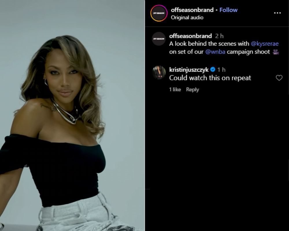 Kyle Juszczyk&rsquo;s wife Kristin Juszczyk sends 5-word reaction on Kysre Gondrezick&#039;s BTS video of photoshoot with &quot;OFF SEASON&quot; brand [IG/@offseasonbrand]