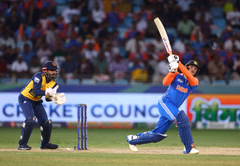Abhishek Sharma whacks Maheesh Theekshana for a massive six in IND vs SL Asia Cup 2025 Super 4 match [Watch]