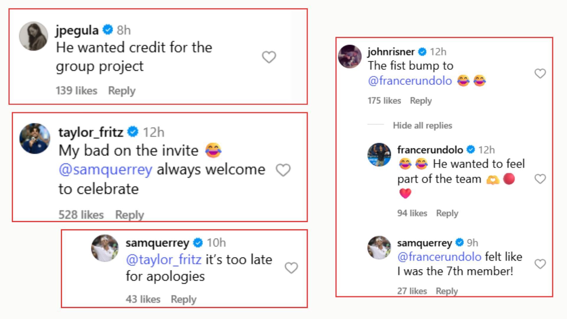 Sam Querrey, Jessica Pegula, and others&#039; comments on the Nothing Major Podcast&#039;s post