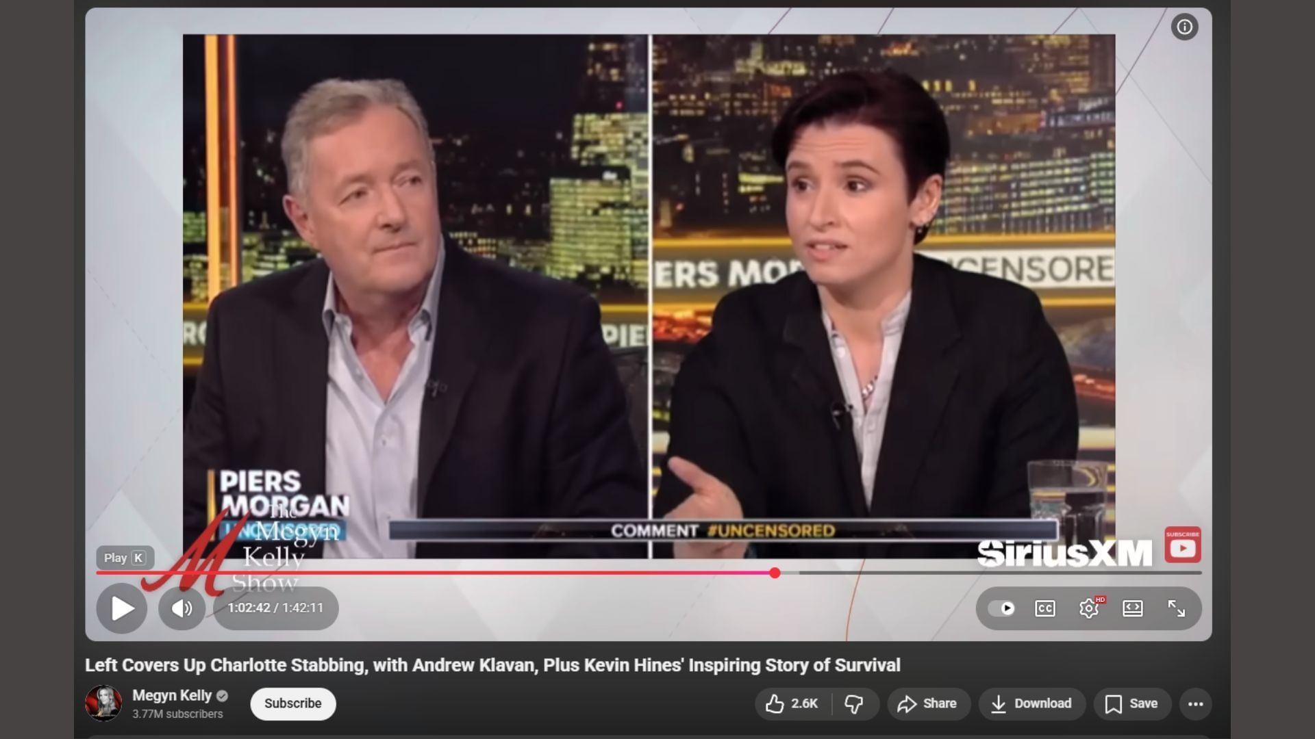 Screenshot of the September 10, 2025, episode of The Megyn Kelly Show (Image via Youtube/ MegynKelly)