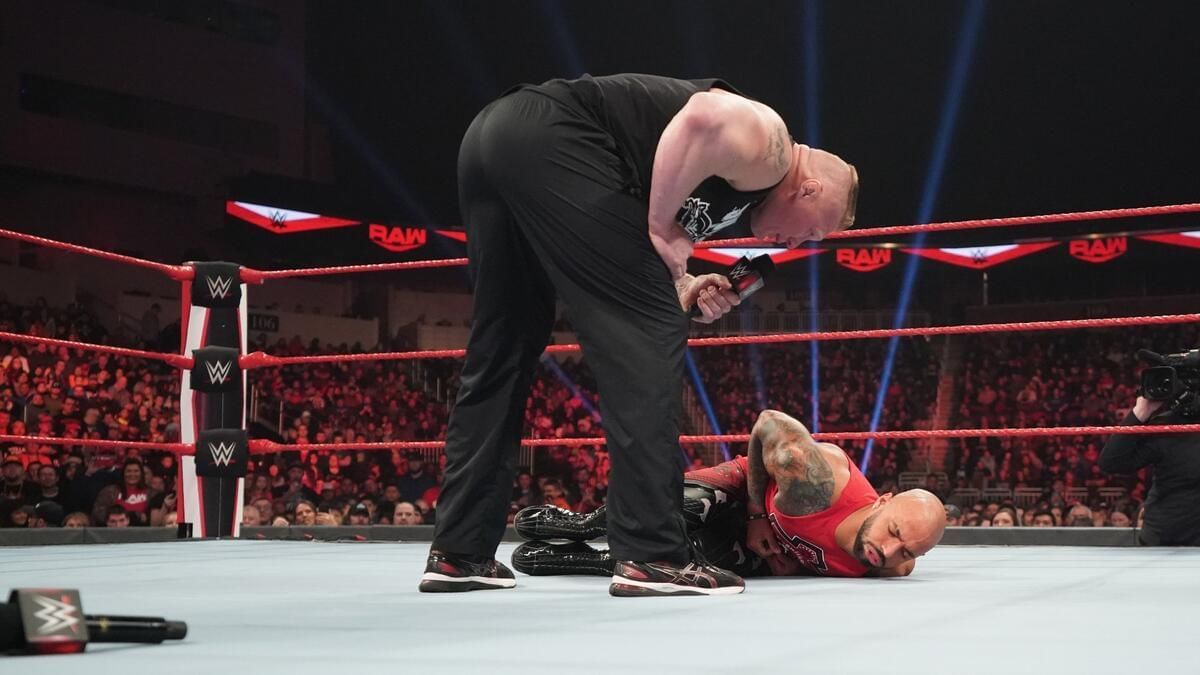 Brock Lesnar and Ricochet collided in 2020 [Image Credit: WWE.com]