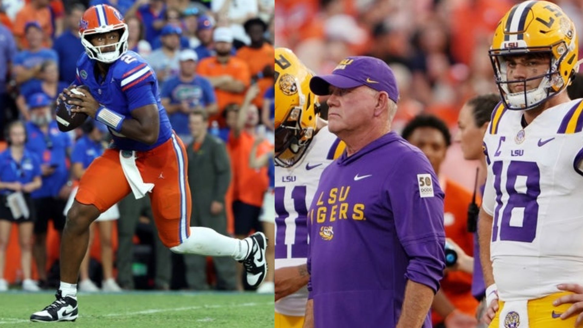 Florida QB DJ Lagway and LSU coach Brian Kelly