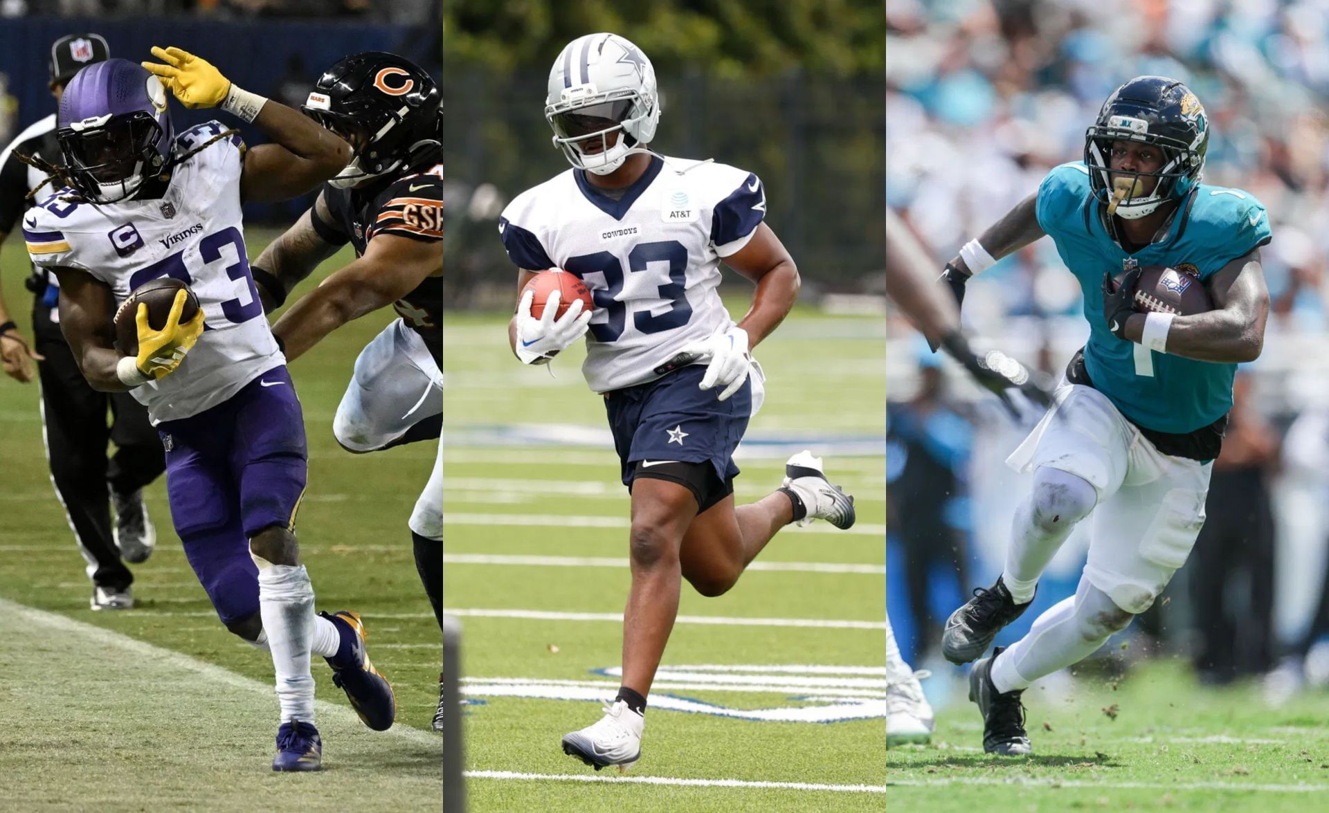 Aaron Jones or Javonte Williams or Travis Etienne Jr.: Who should I start in Week 2 Fantasy Football? (Credits: IMAGN)